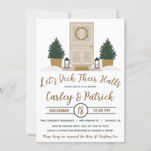 Let's Deck Their Halls, Holiday Bridal Shower Invitation