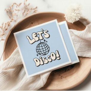 Let's Disco Party Blue Napkin