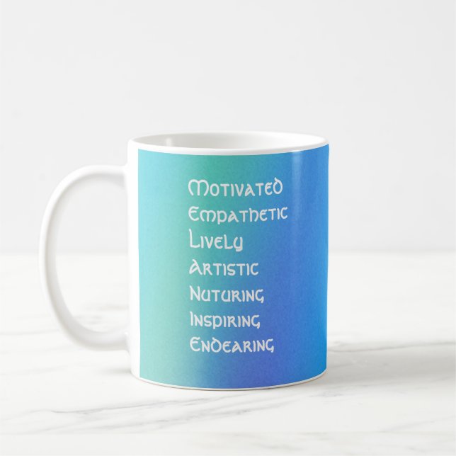 Let's dive into "Melanie" letter by letter! - Mug (Left)
