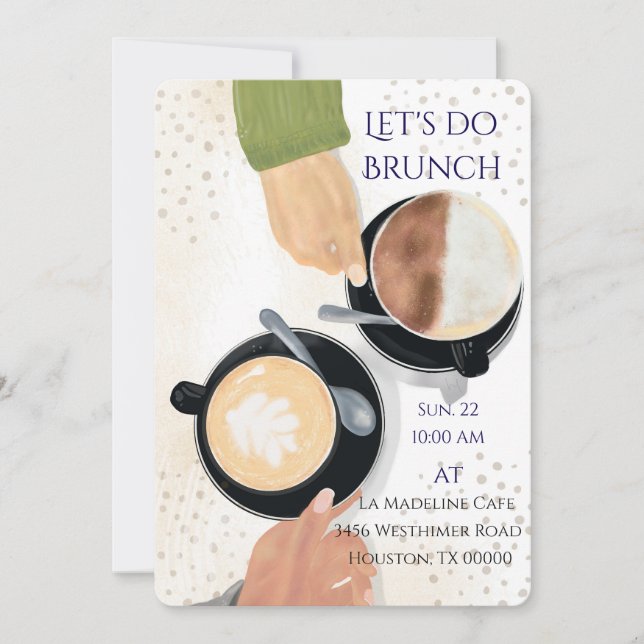 Let's Do Brunch Latte 2 Invitation (Front)