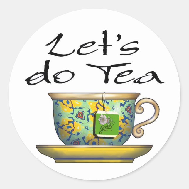Let's do Tea - 001 Classic Round Sticker (Front)