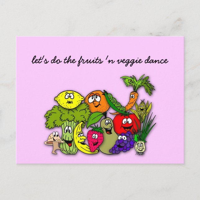 let's do the fruits 'n veggie dance postcard (Front)