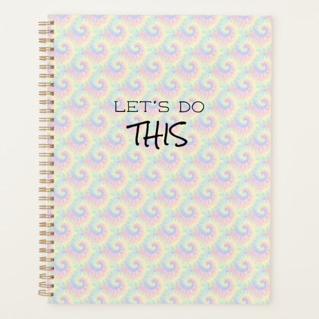 Let's Do This Pastel Tie Dye Pattern Planner (Front)