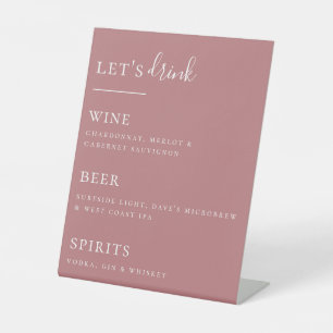 Let's Drink Bar List Pedestal Sign