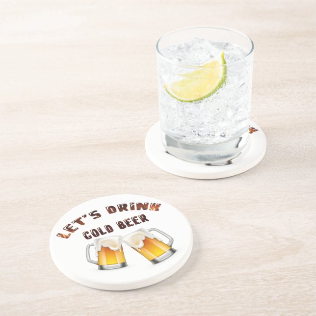 let's drink golden beer  coaster (Side)