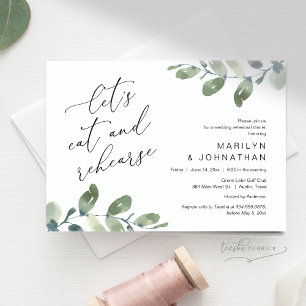 Let's Eat and Rehearse, Wedding Rehearsal Dinner Invitation