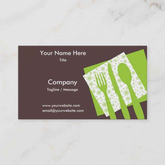 Let's Eat Business Card In Kiwi (Front)