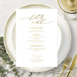 Let's Eat Chic Script Wedding Menu Card For Plate<br><div class="desc">A simple chic calligraphy wedding menu card. I do offer a free customisation service,  if you have any questions or special requests,  please feel free to contact me.</div>