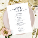 Let's Eat Chic Script Wedding Menu Card For Plate<br><div class="desc">A simple chic calligraphy wedding menu card. I do offer a free customisation service,  if you have any questions or special requests,  please feel free to contact me.</div>