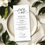 Let's Eat Chic Script Wedding Menu Card For Plate<br><div class="desc">A simple chic calligraphy wedding menu card. I do offer a free customisation service,  if you have any questions or special requests,  please feel free to contact me.</div>