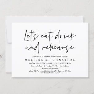 Let's Eat, Drink and Rehearse, Rehearsal Dinner Invitation