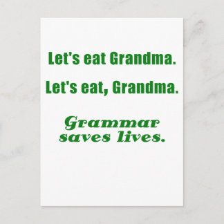 Let's Eat Grandma Grammar Saves Lives Postcard