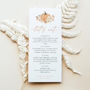 Let's Eat Little Pumpkin Baby Shower Menu Card