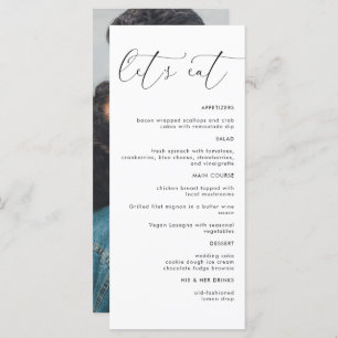 Let's Eat Modern Minimalist Wedding Dinner Menu