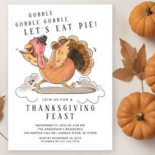 Let's Eat Pie Thanksgiving Invitation