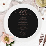 Let's Eat Round Wedding Menu Card For Plate<br><div class="desc">A simple chic calligraphy wedding menu card. I do offer a free customisation service,  if you have any questions or special requests,  please feel free to contact me.</div>