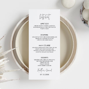 Let's Eat Wedding Table Menu Reception Dinner  Invitation