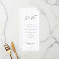 Let's Eat Whimsical Calligraphy Modern Wedding