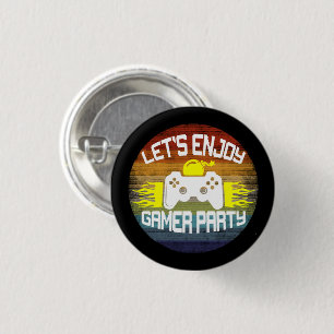 LET'S ENJOY GAMER PARTY - GAMING NERD 3 CM ROUND BADGE