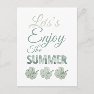 Let's Enjoy the Summer Tropical Hibiscus Flower  Postcard
