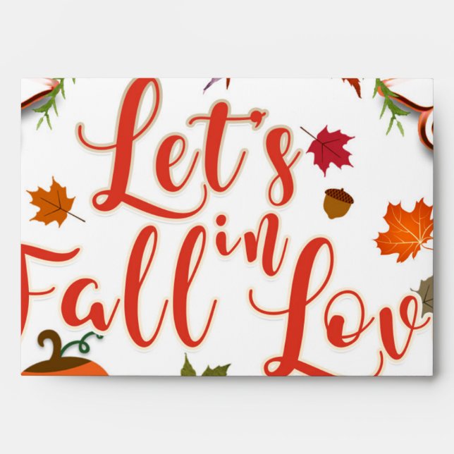 Let's Fall In Love Autumn Floral Bridal Shower Envelope (Front)