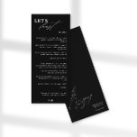 Let's Feast Modern Calligraphy Black Wedding Menu<br><div class="desc">A fresh minimalist wedding menu design. Featuring a modern calligraphy combined with a classy serif typography for a chic look. . This design in black and white is great for an elegant, summer, fall, spring country club or outdoor wedding. If you need help or have questions please contact me (Maria)...</div>