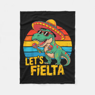 Lets fielta dino dinosaur retro cinco de mayo fleece blanket
