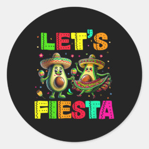 Lets Fiesta 5 Cinco De Mayo For Women Men Boys Gir Classic Round Sticker