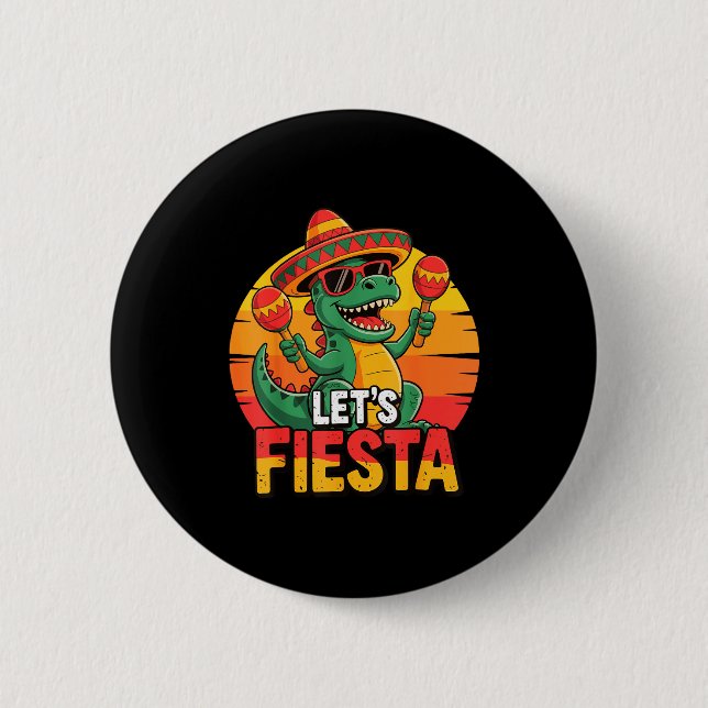 Let's fiesta  6 cm round badge (Front)