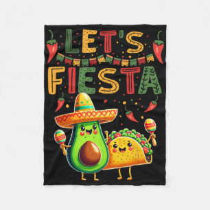 Let's Fiesta Avocado And Tacos Cinco De Mayo Fleece Blanket