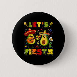 Let's Fiesta Avocado And Tacos Cinco De Mayo Men W 6 Cm Round Badge