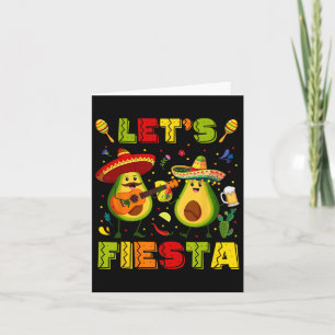 Let's Fiesta Avocado And Tacos Cinco De Mayo Men W Card