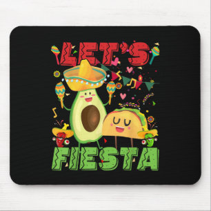Lets Fiesta Avocado And Tacos Cinco De Mayo Mexica Mouse Pad