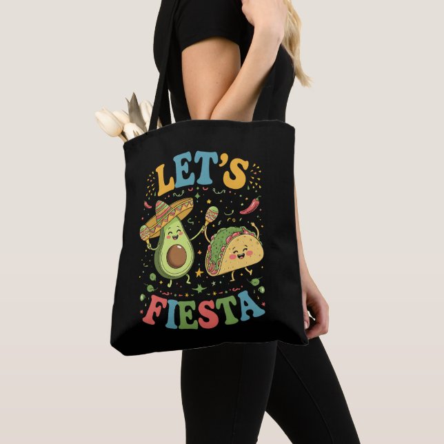 Let's Fiesta Avocado And Tacos Cinco De Mayo Tote Bag (Close Up)