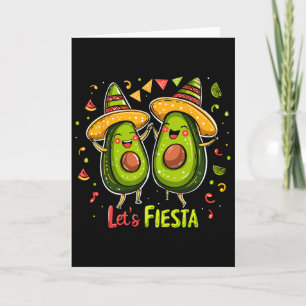 Let's Fiesta Avocado And Tacos Sombrero Cinco De M Card