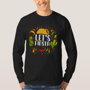 Let's Fiesta Avocado Tacos Vegan Themed Mexican Pa T-Shirt
