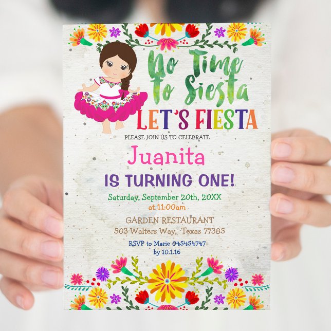 Let's Fiesta Birthday Fiesta, No Time to Siesta Invitation (Creator Uploaded)