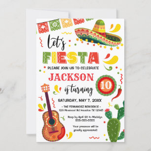LET'S FIESTA Birthday Party Invitation