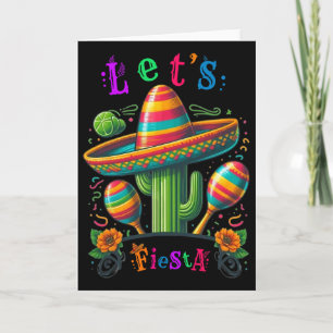 Let's Fiesta Cactus Cinco De Mayo Men Women Boys G Card