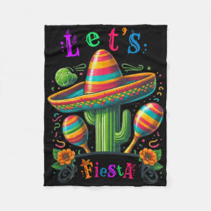 Let's Fiesta Cactus Cinco De Mayo Men Women Boys G Fleece Blanket
