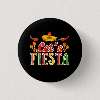 Let's Fiesta Cinco de Mayo 3 Cm Round Badge