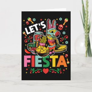 Let's Fiesta Cinco De Mayo Camisa Mexicana Hombre Card