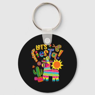 Let's Fiesta Cinco De Mayo Camisa Mexicana Hombre  Key Ring