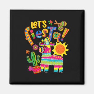 Let's Fiesta Cinco De Mayo Camisa Mexicana Hombre Magnet