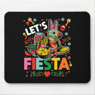 Let's Fiesta Cinco De Mayo Camisa Mexicana Hombre  Mouse Pad