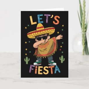 Let's Fiesta Cinco De Mayo Dabbing Mexican Poncho Card