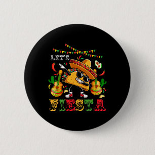 Let's Fiesta Cinco De Mayo Dabbing Taco Kids Boys 6 Cm Round Badge