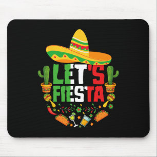 Lets Fiesta Cinco De Mayo Fun Mexican Colourful Gu Mouse Pad