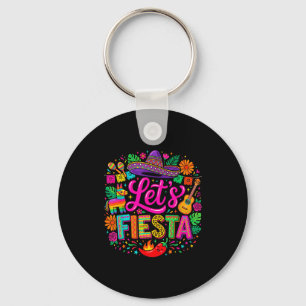 Lets fiesta cinco de mayo funny colourful mexican key ring