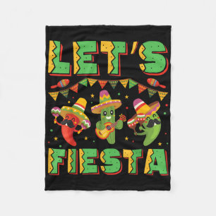 Lets Fiesta Cinco De Mayo Funny Mexican Party Fies Fleece Blanket